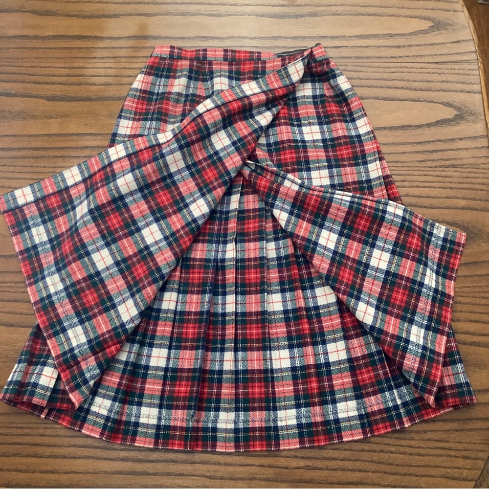 Vintage Young Pendleton Wool Skirt Full Wrap Plaid Pleated XS 26 x 27.5 - Picture 2 of 12